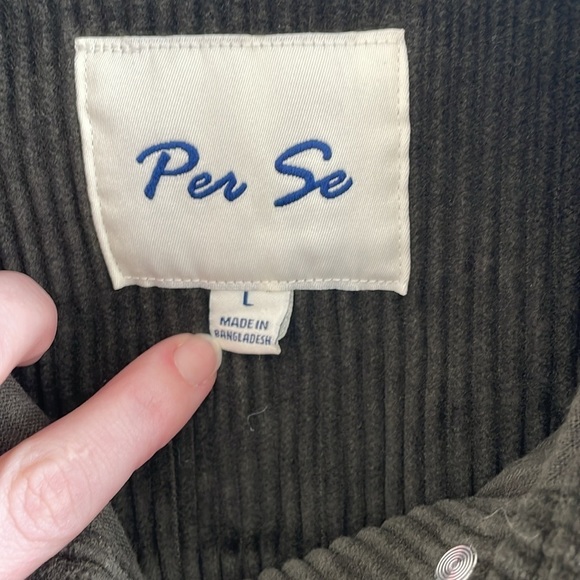 Per Se Women’s Forest Green Corduroy Front Button Jacket w/ Breast Pockets - L - Picture 3 of 5